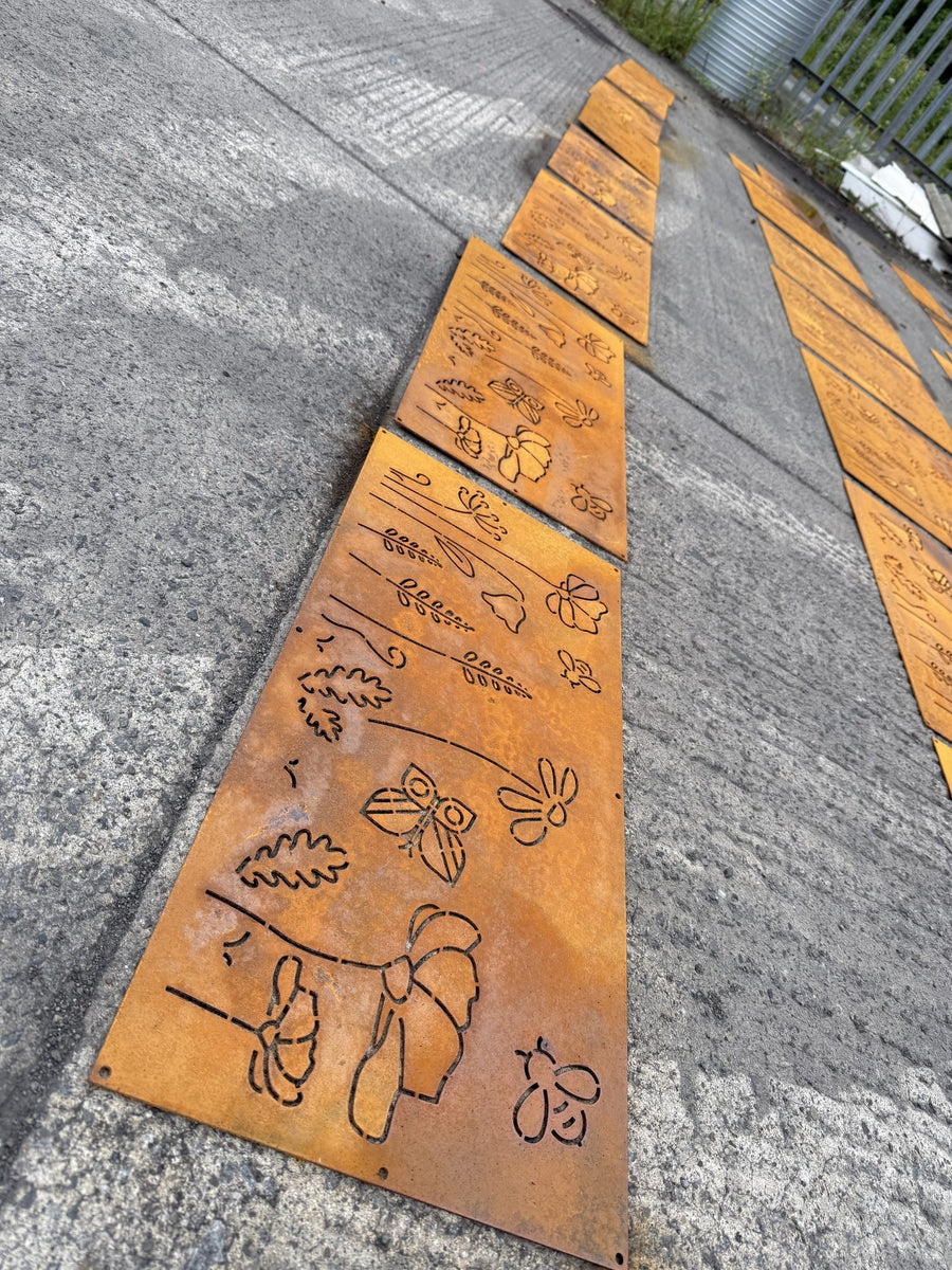 Corten panels – Decorative cut patterns